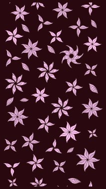 Çiçekli karalama şeklinde Raster çiçek deseni. Kahverengi renkli çiçekler. Nazikçe, güzel çiçek arkaplanı..