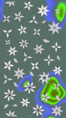 Küçük çiçekte güzel bir desen. Motley illüstrasyonu. Moda baskıları için zarif bir şablon. Küçük renkli çiçekler. Çiçekli bahar çiçekleri.