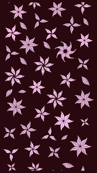 Çiçekli karalama şeklinde Raster çiçek deseni. Kahverengi renkli çiçekler. Nazikçe, güzel çiçek arkaplanı..