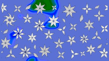 Düz Çiçek Elementleri Tasarımı. Çiçeksel fantezi tasarımı ve parlak bir arka plan çizimi. Renkli Bahar Teması çizim şablonu.