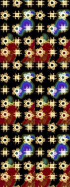 Kar tanesi rengarenk desen. Kar taneleri deseni. Raster illüstrasyonu. Soyut kar taneleri arkaplanda izole edilmiş düz dizayn. Raster kar taneleri arkaplanı.