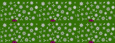 Raster. Yeşil ve nötr renkte güzel çiçekli eskiz deseni, suluboya çiçek deseni, duvar kağıdı, kart veya kumaş için fayanslı.