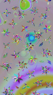 Renkli Yaz Temalı eskiz kalıbı. Düz Çiçek Elementleri Tasarımı. Güzel kumaş deseni. Raster illüstrasyonunda çiçek deseni çizimi.