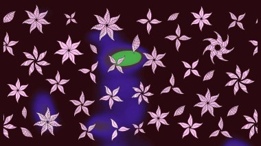 Çiçekli çiçek deseni, suluboya. Düz Çiçek Elementleri Tasarım Raster illüstrasyonu. Kahverengi renkli çiçekler. Renkli Bahar Teması Eskiz Şablonu.