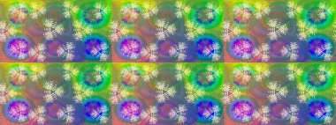 Çiçek izi. Suluboya kusursuz desen. Suluboya tarzında yeşil renkte çiçekler.