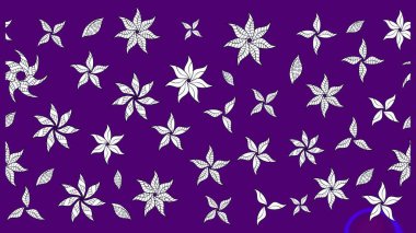 Raster illüstrasyonundaki çiçek desenli çizim. Mor renkte çiçekler.