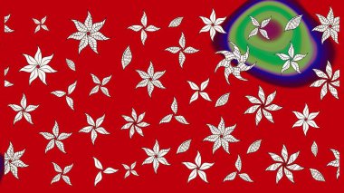 Nazik, sevimli çiçek arkaplanı. Çiçekli karalama şeklinde Raster çiçek deseni. Kırmızı renkte çiçekler.