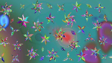 Sketch Floral Pattern in Raster illustration. Fancy fabric pattern. Colour Spring Theme sketch pattern Background. Flat Flower Elements Design.