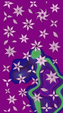 Mor renklerde. Raster illüstrasyonu. Küçük çiçekteki sevimli çiçek deseni. Raster deseni. Soyut çiçek çizim kalıbı arkaplanı.