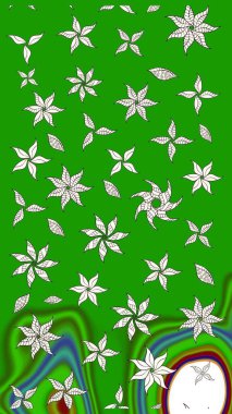 Çiçek desenli eskiz, darbeler, sıçramalar, yaz çiçekleri. Raster illüstrasyonu. Yeşil ve nötr renkte çiçekler.