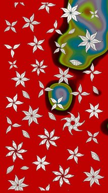 Raster illüstrasyonu. Anti-stres için soyut örnek sayfası. Kırmızı renklerde.