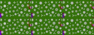 Çiçek desenli eskiz. Gömlek baskısı için çiçek boyası. Yeşil ve nötr renkte çiçekler.