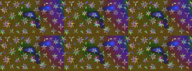 Çiçek desenli eskiz, yaz çiçekleri. Renkli Bahar Teması eskiz kalıbı. Yeşil renkli çiçekler. Düz Çiçek Elementleri Tasarımı.