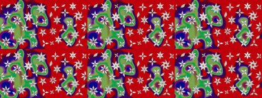 Manzaralı çiçek deseni. Çiçek kompozisyonu, el boyası, hassas şablon. Üst manzara, yumuşak kırmızı renk tarzı. Sevgililer günü ve tebrik kartı konsepti için şık bir davet.