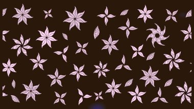 Kahverengi renkli bitkilerden oluşan parlak çiçekli çizim deseni.