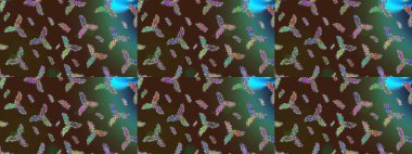 Basit bir kar tanesi. Soyut duvar kâğıdı, ambalaj dekorasyonu. Kışın sembolü, mutlu noeller, mutlu yeni yıl kutlaması Raster illüstrasyonu. Kahverengi, yeşil ve mavi renklerde şirin kar taneleri.