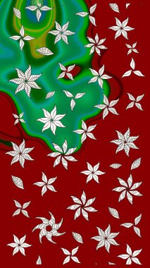 Eskiz klasiği. Raster Şirin kumaş deseni. Renkli Bahar Teması eskiz kalıbı. Düz Çiçek Elementleri Tasarımı.