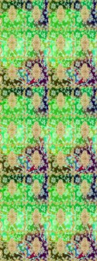 Tekrarlayan elementlerle soyut arkaplan oluşturun. Altın elementli yeşil renklerde altın eskiz deseni. Raster illüstrasyonu. Sketch damask klasik altın desen.