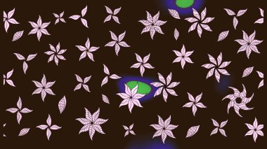 Kahverengi renkli çiçekler. Çiçekli karalama şeklinde Raster çiçek deseni. Nazik, narin çiçek arkaplanı.