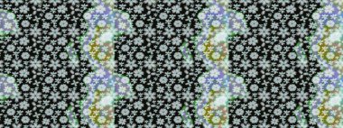 Raster illüstrasyonundaki çiçek desenli çizim. Tarafsız renklerde çiçekler.