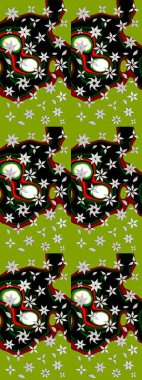 Sevimli küçük çiçek desenle. Raster resim. Çiçek desenli çiçek ve yaprakları ile.