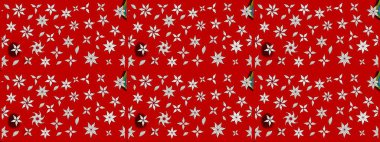 Klasik çiçek tasarımı elementleri. Kırmızı kıvırcık çiçekler kırmızı renklerde şekillenir. Raster illüstrasyonu.