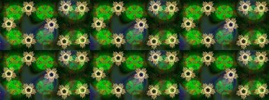 Farklı kar taneleri toplayıcısı, yeşil, mavi ve gri renklerde kış elementleri. Raster Noel soyut renkli arkaplan ve tatlı kar tanesi.