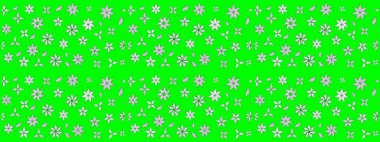 Yeşil renkler üzerine çiçek desenli çizimler, el yapımı papatyalar, papatyalar. Tekrarlayan çiçek arkaplanı, zarif yeşil çiçek duvar kağıdı.