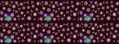 Düz Çiçek Elementleri Tasarımı. Raster güzel kumaş deseni çiziyor. Çiçek deseni. Renkli Bahar Teması çizim şablonu.