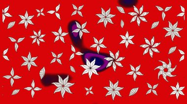 Miles Fleur, süslü püslü bir süs. Kumaş, tekstil, duvar kağıdı baskısı için. Tomurcukları papatya çiçekleri olan sevimli bir çiçek deseni. Raster illüstrasyonu. Eskiz geçmişi. Antika retro tarzı.