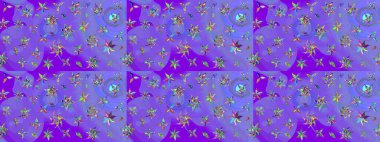 Renkli Bahar Teması eskiz kalıbı. Raster illüstrasyonu. Çiçek deseni. Chichi 'nin kumaş kalıbını çiz. Düz Çiçek Elementleri Tasarımı.