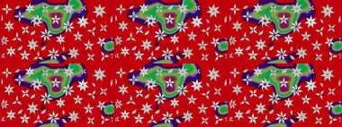 Renkli Bahar Teması eskiz kalıbı. Güzel çiçek deseni. Düz Çiçek Elementleri Tasarımı. Kırmızı renkte çiçekler.