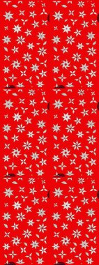 Klasik çiçek tasarımı elementleri. Kırmızı kıvırcık çiçekler kırmızı renklerde şekillenir. Raster illüstrasyonu.