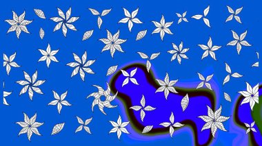 Raster resim. Elle çizilmiş. Güzel kumaş deseni. Doodle çiçekler ve dalları, otlar ve çiçekler.