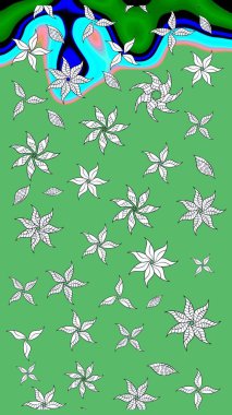 Küçük çiçekte güzel bir desen. Moda baskıları için zarif bir şablon. Küçük renkli çiçekler. Çiçekli bahar çiçekleri. Motley illüstrasyonu. Çizim.