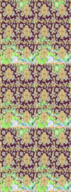 Raster illüstrasyonu. Geleneksel oryantasyon süsü. Klasik Raster altın desenini çiz. Kahverengi renkli ve altın elementli eskiz deseni. Klasik vintage arkaplan.