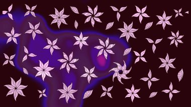 Düz Çiçek Elementleri Tasarımı. Kahverengi renkli çiçekler. Renkli Bahar Teması eskiz kalıbı. Sevimli çiçek raster deseni.