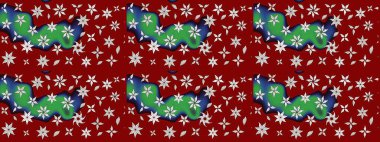 Düz Çiçek Elementleri Tasarımı. Kırmızı renkte çiçekler. Renkli Yaz Temalı eskiz kalıbı. Çiçekli retro deseni çiz.