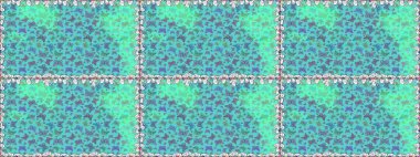 Elle çizilmiş illüstrasyon. Şirin kelebeklerin kusursuz desenleri. Raster. Moda Kumaşı Tasarımı. Mavi ve yeşil renkli resimler.