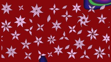 Kırmızı renkte çiçekler. Raster illüstrasyonunda çiçek deseni çizimi.