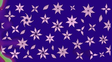 Raster illüstrasyonundaki çiçek desenli çizim. Mavi renklerde. Raster illüstrasyonu. Güzel kumaş deseni.