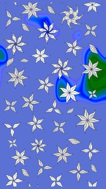 Düz Çiçek Elementleri Tasarımı. Çiçeksel fantezi tasarımı ve parlak bir arka plan çizimi. Renkli Bahar Teması çizim şablonu.