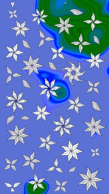 Güzel kumaş deseni. Raster illüstrasyonu. Bahar çiçekli güzel bir çiçek deseni..