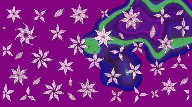 Mor renklerde. Raster illüstrasyonu. Küçük çiçekteki sevimli çiçek deseni. Raster deseni. Soyut çiçek çizim kalıbı arkaplanı.