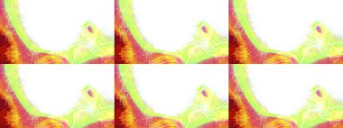 Çiçekli karalama şeklinde Raster çiçek deseni. Nazik, sevimli çiçek arkaplanı. Çiçekler beyaz, sarı ve yeşil renklerde.