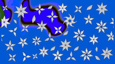 Raster resim. Elle çizilmiş. Güzel kumaş deseni. Doodle çiçekler ve dalları, otlar ve çiçekler.