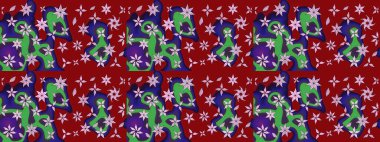 Kibarca, kırmızı renkte bahar çiçekleri. Raster illüstrasyonu. Çiçekli yumuşak bir eskiz şekli. Raster çiçekleri klasik tarzda resmedilir..