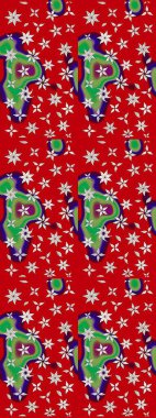 Renkli Bahar Teması eskiz kalıbı. Güzel çiçek deseni. Düz Çiçek Elementleri Tasarımı. Kırmızı renkte çiçekler.