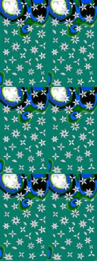 Küçük çiçekteki sevimli çiçek deseni. Mavi renkli çiçekler. Raster illüstrasyonu.