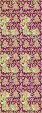 Tekrarlayan elementlerle soyut arkaplan oluşturun. Raster illüstrasyonu. Klasik altın desenli eskiz. Altın elementli kırmızı renklerde altın çizim deseni.